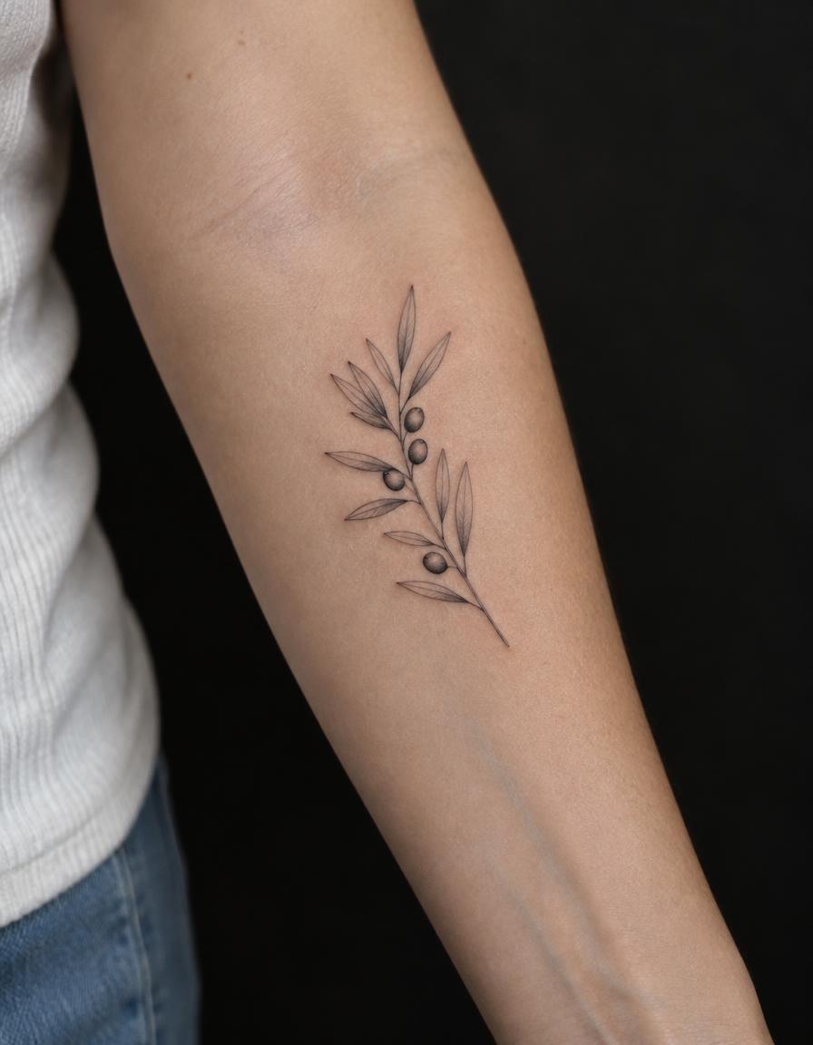 Olive Branch – Fine Line Tattoo (Demo)