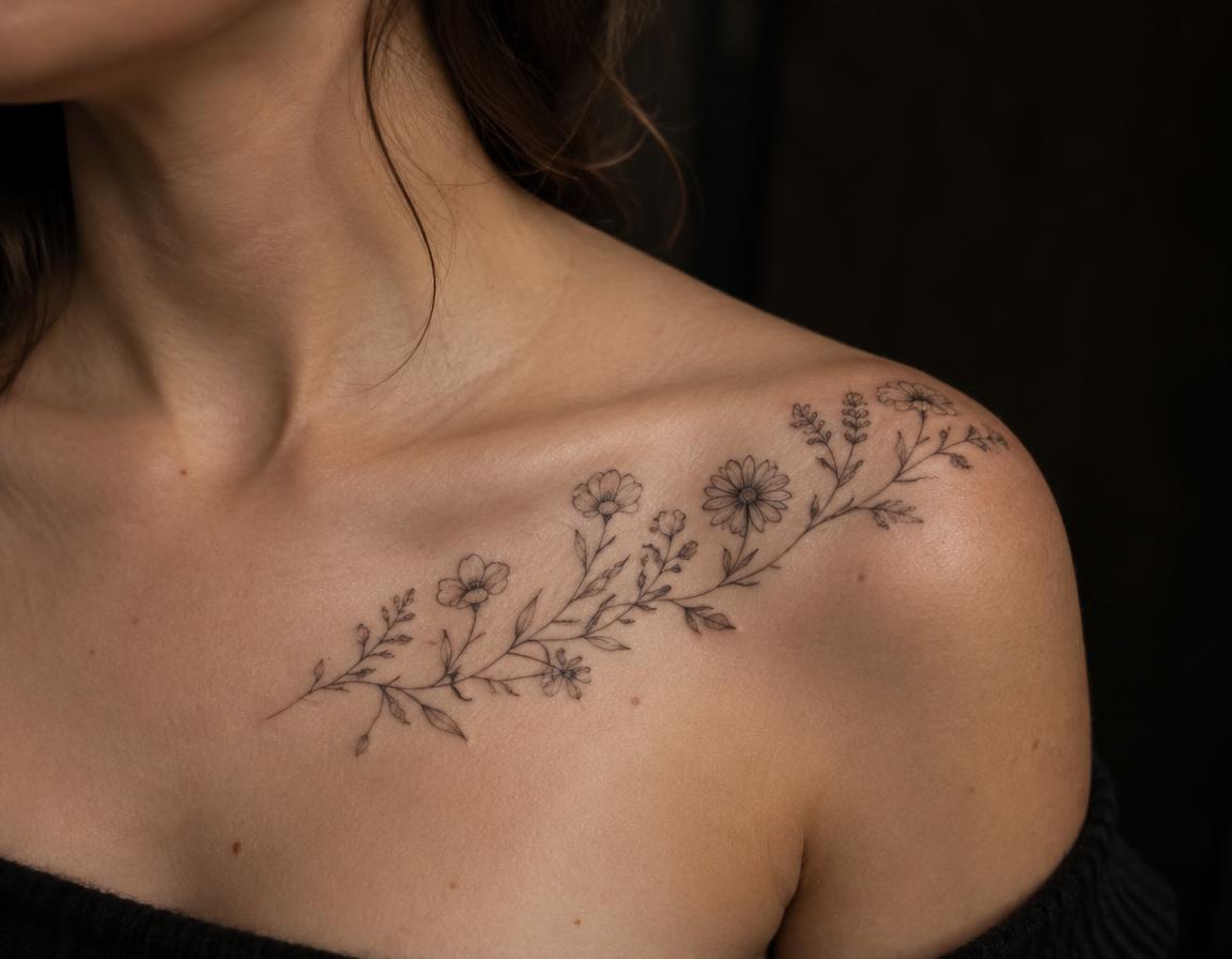 Fine Line Tattoo Beispiel (Demo)